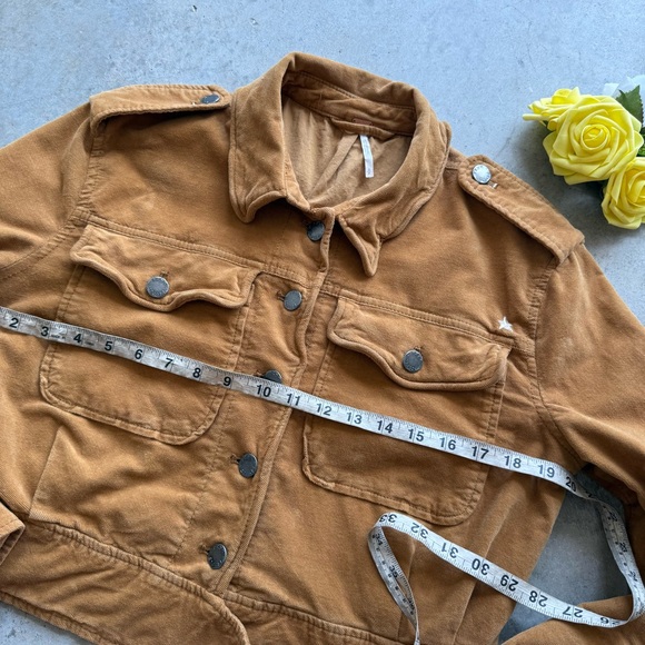 Free People Everlyn Jacket Small suede Brown Button Up Pockets Lined Motorcycle - Picture 7 of 13